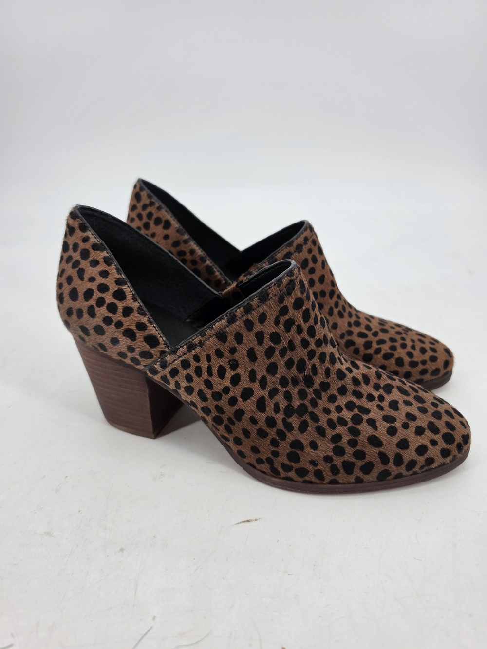 Gianni Bini Women's Brown Cheetah Print Block Heel Mules 7.5 M